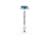 White gold Round Cut Halo Diamond Pave Band with Prong Setting_2