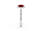 White gold Round Cut Halo Diamond Pave Band with Prong Setting_2