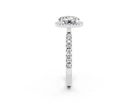 White gold Round Cut Halo Diamond Pave Band with Prong Setting_2