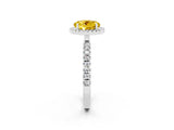 White gold Round Cut Halo Diamond Pave Band with Prong Setting_2