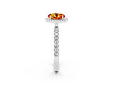 White gold Round Cut Halo Diamond Pave Band with Prong Setting_2
