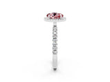 White gold Round Cut Halo Diamond Pave Band with Prong Setting_2