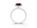 White gold Round Cut Halo Diamond Pave Band with Prong Setting_3