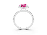 White gold Round Cut Halo Diamond Pave Band with Prong Setting_3