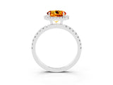 White gold Round Cut Halo Diamond Pave Band with Prong Setting_3