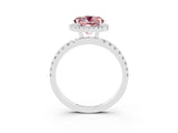 White gold Round Cut Halo Diamond Pave Band with Prong Setting_3