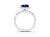 White gold Round Cut Halo Diamond Pave Band with Prong Setting_3