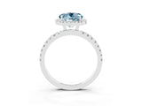 White gold Round Cut Halo Diamond Pave Band with Prong Setting_3