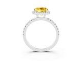 White gold Round Cut Halo Diamond Pave Band with Prong Setting_3