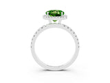 White gold Round Cut Halo Diamond Pave Band with Prong Setting_3