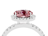 White gold Round Cut Halo Diamond Pave Band with Prong Setting_4