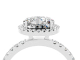 White gold Round Cut Halo Diamond Pave Band with Prong Setting_4
