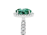White gold Round Cut Halo Diamond Pave Band with Prong Setting_5