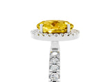 White gold Round Cut Halo Diamond Pave Band with Prong Setting_5