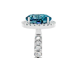 White gold Round Cut Halo Diamond Pave Band with Prong Setting_5