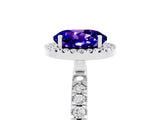 White gold Round Cut Halo Diamond Pave Band with Prong Setting_5