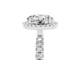 White gold Round Cut Halo Diamond Pave Band with Prong Setting_5