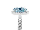 White gold Round Cut Halo Diamond Pave Band with Prong Setting_5