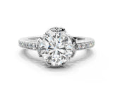 White gold Round Cut Halo Diamond Ring with Channel Set Band and Four-Prong Setting_49