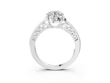 White gold Round Cut Halo Diamond Ring with Channel Set Band and Four-Prong Setting_53