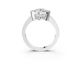 White gold Round Cut Halo Diamond Ring with Pavé Band and Milgrain Prong Setting_35