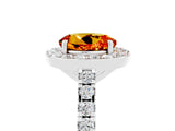 White gold Round Cut Halo Diamond Ring with Pavé Band and Three-Prong Setting_29