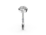 White gold Round Cut Halo Diamond Ring with Pave Band and Four-Prong Setting_51