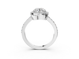White gold Round Cut Halo Diamond Ring with Pave Band and Four-Prong Setting_52