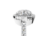 White gold Round Cut Halo Diamond Ring with Pave Band and Four-Prong Setting_54