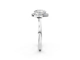 White gold Round Cut Halo Diamond Ring with Solitaire Band and Prong Setting_9