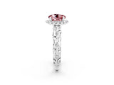 White gold Round Cut Halo Diamond Solitaire with Filigree Band and Four-Prong Setting_2