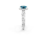 White gold Round Cut Halo Diamond Solitaire with Filigree Band and Four-Prong Setting_2