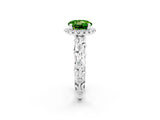 White gold Round Cut Halo Diamond Solitaire with Filigree Band and Four-Prong Setting_2