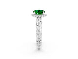 White gold Round Cut Halo Diamond Solitaire with Filigree Band and Four-Prong Setting_2