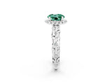 White gold Round Cut Halo Diamond Solitaire with Filigree Band and Four-Prong Setting_2