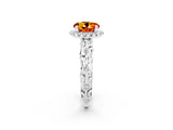 White gold Round Cut Halo Diamond Solitaire with Filigree Band and Four-Prong Setting_2