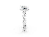 White gold Round Cut Halo Diamond Solitaire with Filigree Band and Four-Prong Setting_2