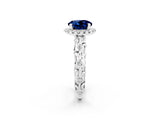 White gold Round Cut Halo Diamond Solitaire with Filigree Band and Four-Prong Setting_2