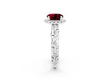 White gold Round Cut Halo Diamond Solitaire with Filigree Band and Four-Prong Setting_2