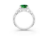 White gold Round Cut Halo Diamond Solitaire with Filigree Band and Four-Prong Setting_3