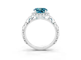 White gold Round Cut Halo Diamond Solitaire with Filigree Band and Four-Prong Setting_3