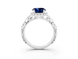 White gold Round Cut Halo Diamond Solitaire with Filigree Band and Four-Prong Setting_3
