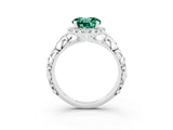 White gold Round Cut Halo Diamond Solitaire with Filigree Band and Four-Prong Setting_3