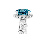 White gold Round Cut Halo Diamond Solitaire with Filigree Band and Four-Prong Setting_5