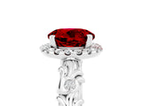 White gold Round Cut Halo Diamond Solitaire with Filigree Band and Four-Prong Setting_5