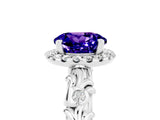 White gold Round Cut Halo Diamond Solitaire with Filigree Band and Four-Prong Setting_5