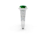 White gold Round Cut Halo Pavé Diamond Engagement Ring with Split Shank and Four-Prong Setting_2