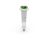 White gold Round Cut Halo Pavé Diamond Engagement Ring with Split Shank and Four-Prong Setting_2
