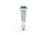 White gold Round Cut Halo Pavé Diamond Engagement Ring with Split Shank and Four-Prong Setting_2