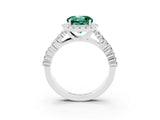 White gold Round Cut Halo Pavé Diamond Engagement Ring with Split Shank and Four-Prong Setting_3